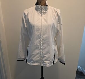 Izod White Bomber Jacket with Black Trim